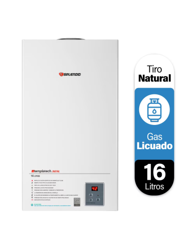 Calefont 16 litros Gas Licuado Tiro Natural Splendid