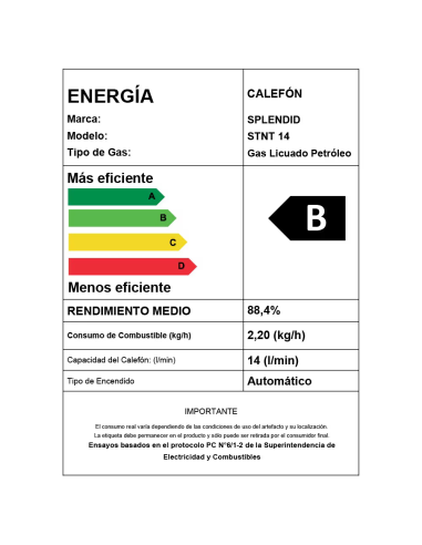 Calefont 14 litros Gas licuado Tiro natural...