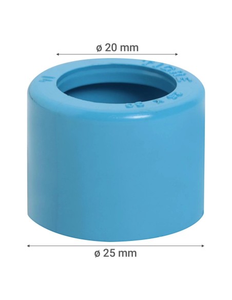 Reducción de PVC de 25 a 20 mm