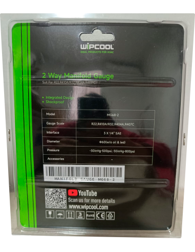Manómetro Wipcool MG68-2