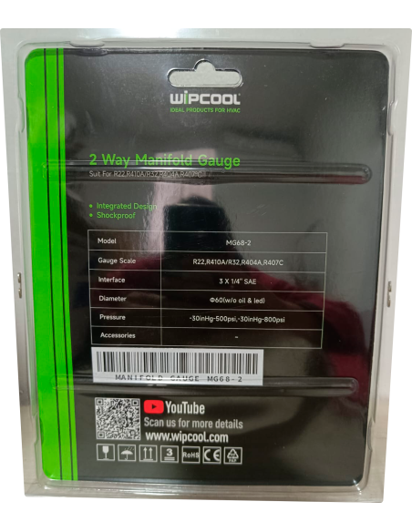 Manómetro Wipcool MG68-2