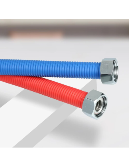 Kit Manguera Flexible Anwo 1/2 Rojo-azul Calefacción
