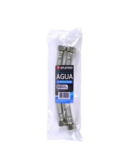 Kit Flexible Metálico De Agua Para Calefont HI-HI-1/2 20CM