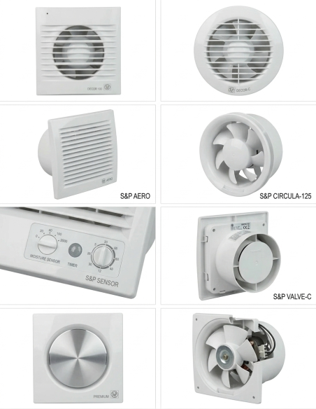 Extractor de aire para baño Decor-100 C S&P