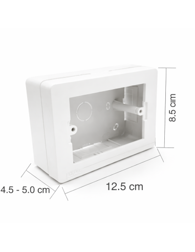 Caja chuqui sobreponer 3 modulos blanco