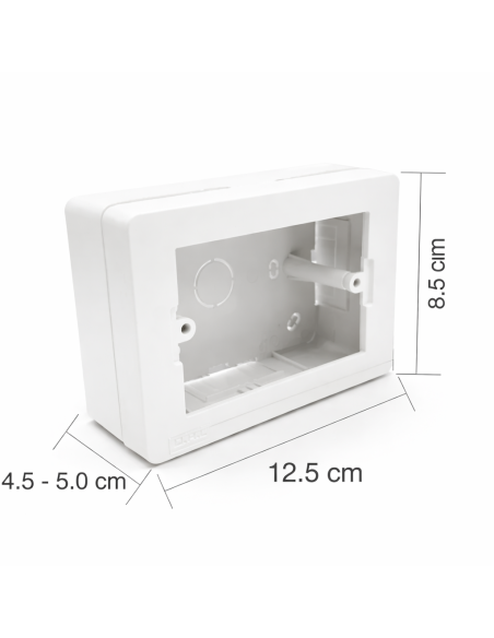Caja chuqui sobreponer 3 modulos blanco