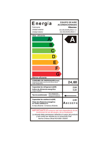 Aire Acondicionado Hisense 9000 BTU Hi-Vida -...