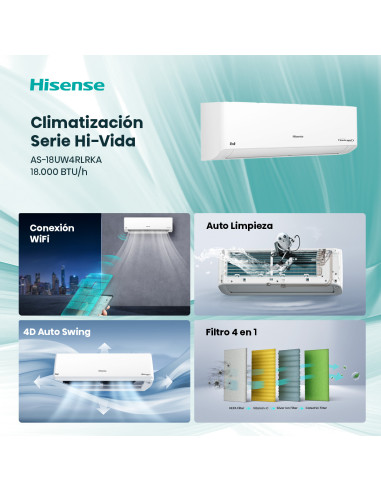 Aire Acondicionado Hisense 18000 BTU Hi-Vida -...