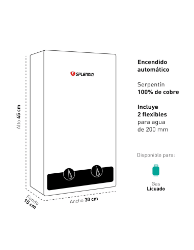 Calefont 6 litros Gas licuado Tiro natural...
